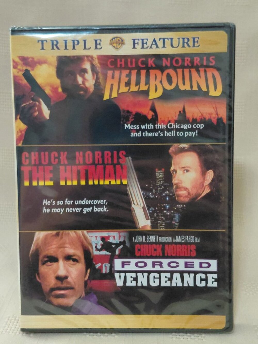 Chuck Norris Triple Feature: Hellbound The Hitman & Forced Vengeance DVD Set NEW